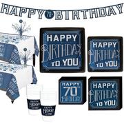 70th Birthday Tableware Kit - Happy Birthday Classic